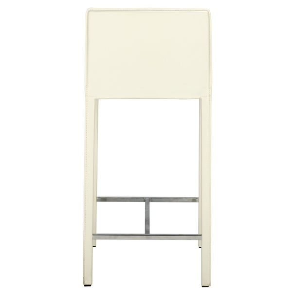 Safavieh JASON Contemporary 24" Counter Stools for Kitchen & Bar - Stylish Comfort with Minimalist Design White FOX2003A-SET2