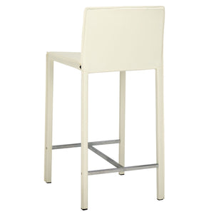 Safavieh JASON Contemporary 24" Counter Stools for Kitchen & Bar - Stylish Comfort with Minimalist Design White FOX2003A-SET2