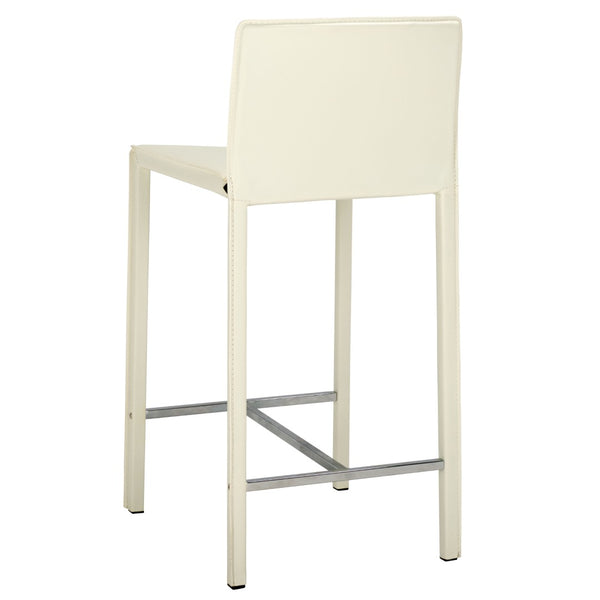 Safavieh JASON Contemporary 24" Counter Stools for Kitchen & Bar - Stylish Comfort with Minimalist Design White FOX2003A-SET2