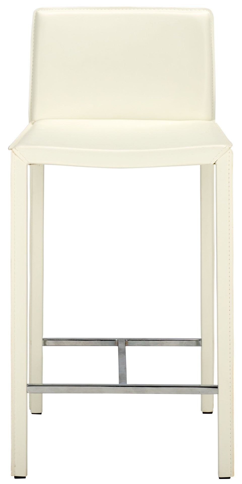 Safavieh JASON Contemporary 24" Counter Stools for Kitchen & Bar - Stylish Comfort with Minimalist Design White FOX2003A-SET2