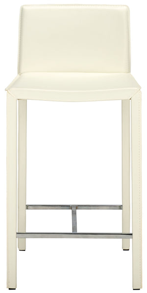 Safavieh JASON Contemporary 24" Counter Stools for Kitchen & Bar - Stylish Comfort with Minimalist Design White FOX2003A-SET2