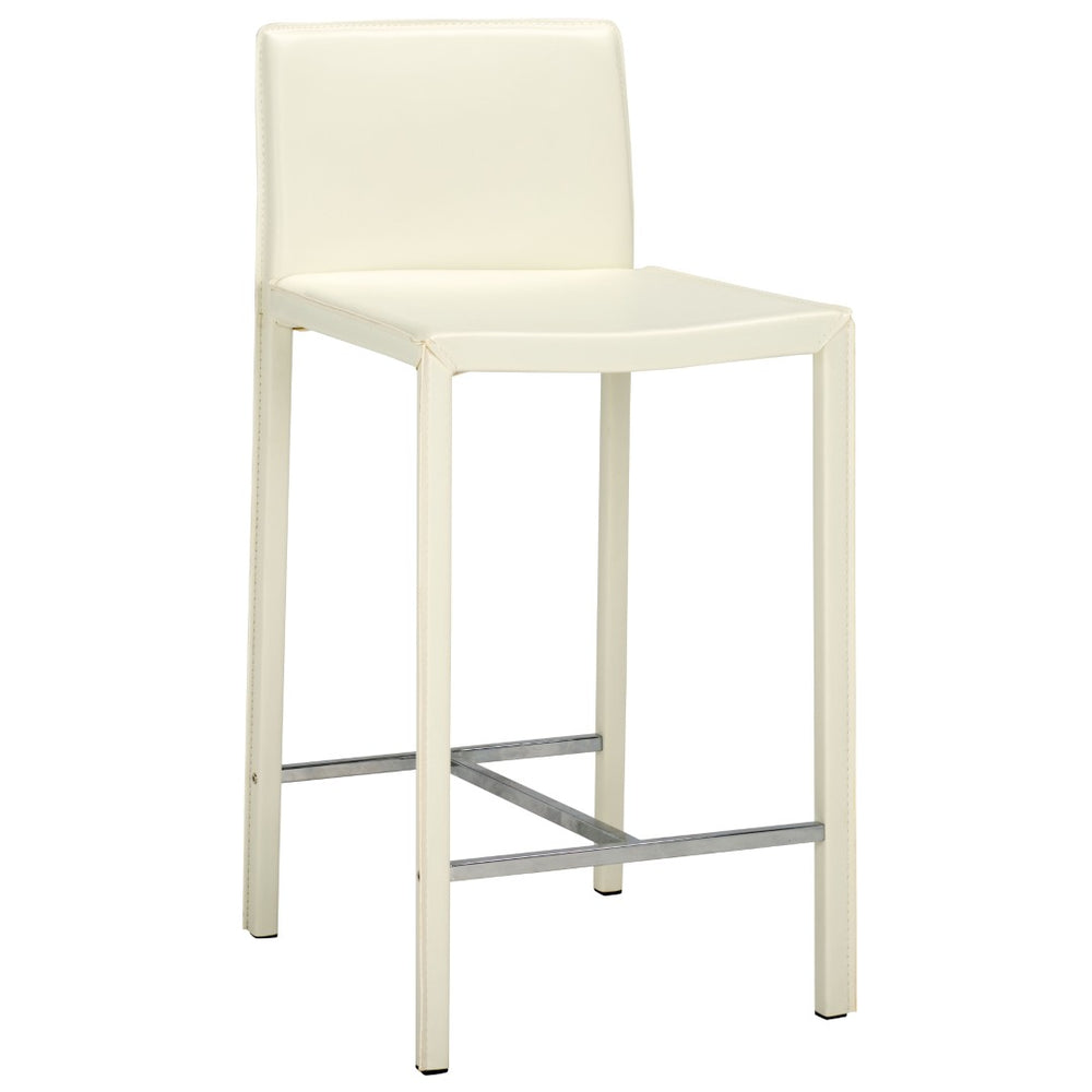 Safavieh JASON Contemporary 24" Counter Stools for Kitchen & Bar - Stylish Comfort with Minimalist Design White FOX2003A-SET2
