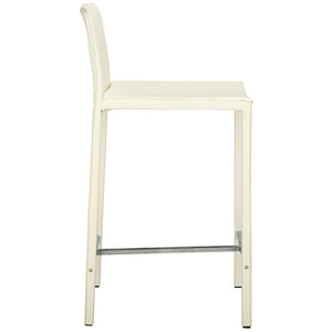 Safavieh JASON Contemporary 24" Counter Stools for Kitchen & Bar - Stylish Comfort with Minimalist Design White FOX2003A-SET2