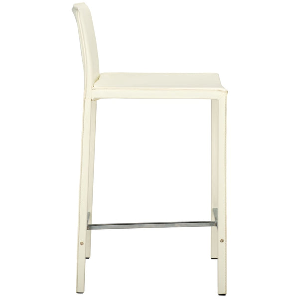 Safavieh JASON Contemporary 24" Counter Stools for Kitchen & Bar - Stylish Comfort with Minimalist Design White FOX2003A-SET2
