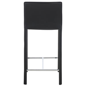 Safavieh JASON Contemporary 24" Counter Stools for Kitchen & Bar - Stylish Comfort with Minimalist Design Black FOX2003B-SET2