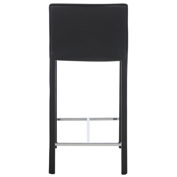 Safavieh JASON Contemporary 24" Counter Stools for Kitchen & Bar - Stylish Comfort with Minimalist Design Black FOX2003B-SET2