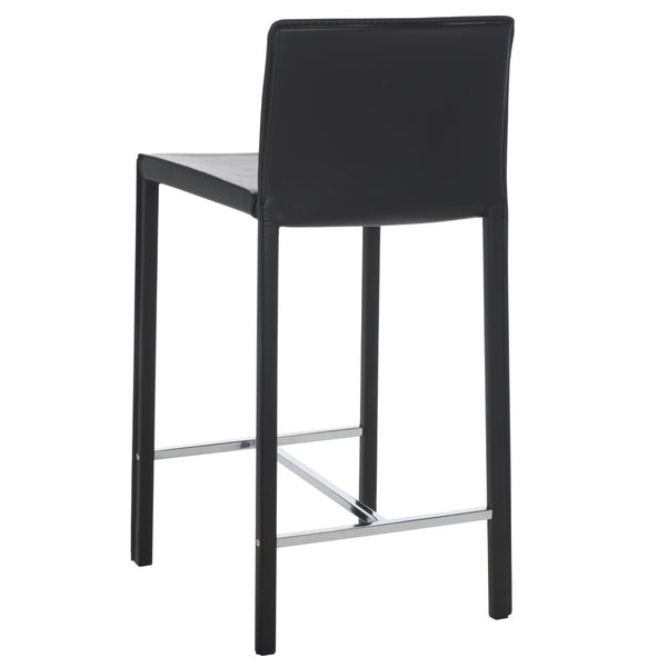 Safavieh JASON Contemporary 24" Counter Stools for Kitchen & Bar - Stylish Comfort with Minimalist Design Black FOX2003B-SET2