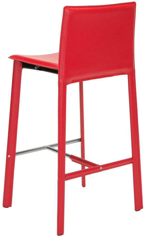 Safavieh JANET 30" Bar Stools - Vibrant Contemporary Seating for Kitchens, Bars, and Commercial Spaces Red FOX2004R-SET2