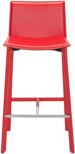 Safavieh JANET 30" Bar Stools - Vibrant Contemporary Seating for Kitchens, Bars, and Commercial Spaces Red FOX2004R-SET2