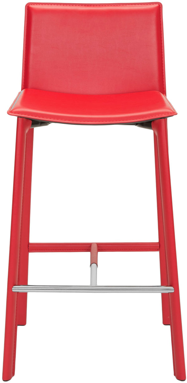 Safavieh JANET 30" Bar Stools - Vibrant Contemporary Seating for Kitchens, Bars, and Commercial Spaces Red FOX2004R-SET2