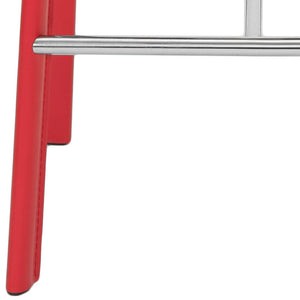 Safavieh JANET 30" Bar Stools - Vibrant Contemporary Seating for Kitchens, Bars, and Commercial Spaces Red FOX2004R-SET2