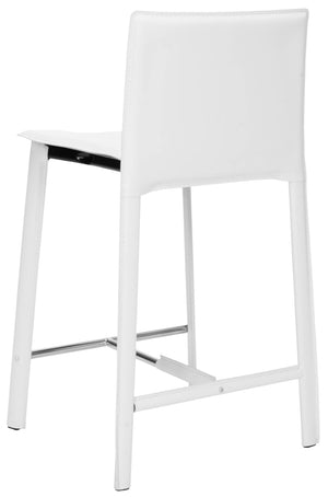 Safavieh JANET 24" Counter Stools - Sleek White Barstools for Modern Kitchens and Casual Dining Spaces FOX2005A-SET2