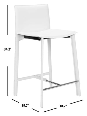 Safavieh JANET 24" Counter Stools - Sleek White Barstools for Modern Kitchens and Casual Dining Spaces FOX2005A-SET2