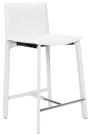 Safavieh JANET 24" Counter Stools - Sleek White Barstools for Modern Kitchens and Casual Dining Spaces FOX2005A-SET2
