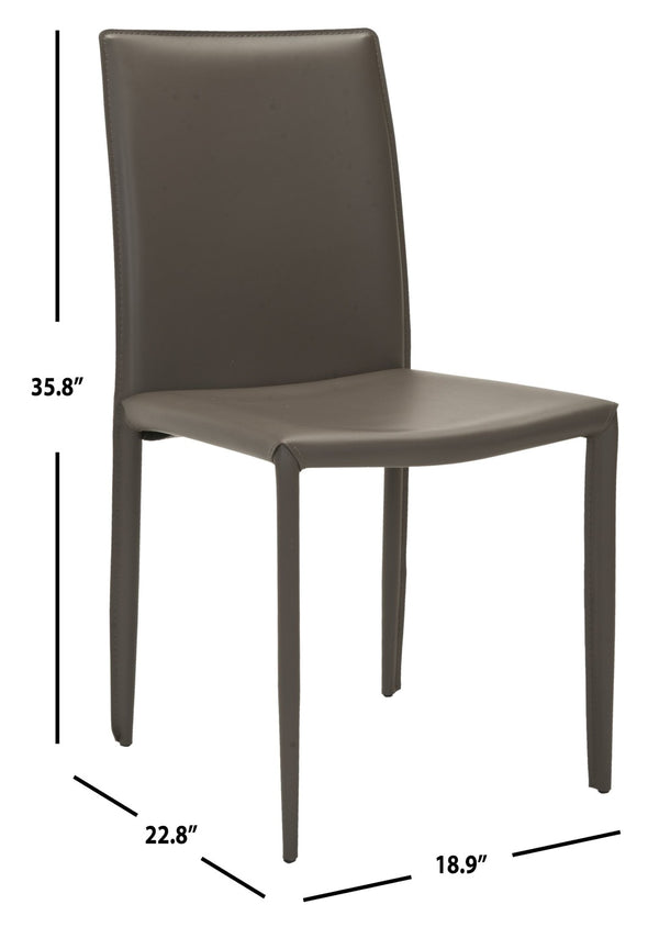 Safavieh KARNA KD Side Chairs - Stylish, Durable Metal Framed Seating with Soft Upholstery for Modern Spaces Grey FOX2009D-SET2