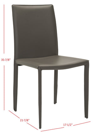 Safavieh KARNA KD Side Chairs - Stylish, Durable Metal Framed Seating with Soft Upholstery for Modern Spaces Grey FOX2009D-SET2