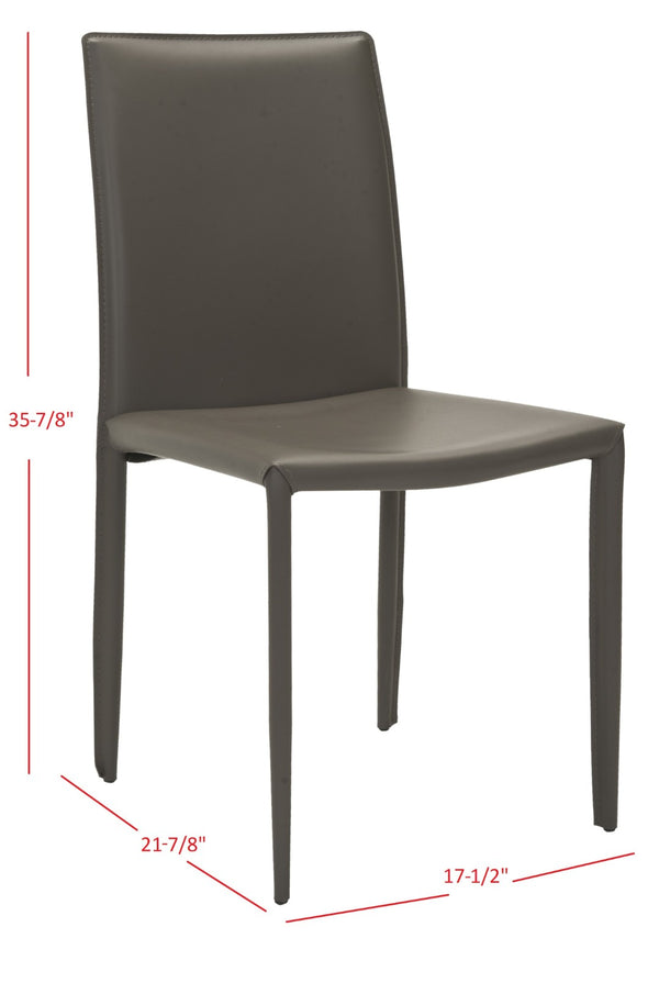 Safavieh KARNA KD Side Chairs - Stylish, Durable Metal Framed Seating with Soft Upholstery for Modern Spaces Grey FOX2009D-SET2