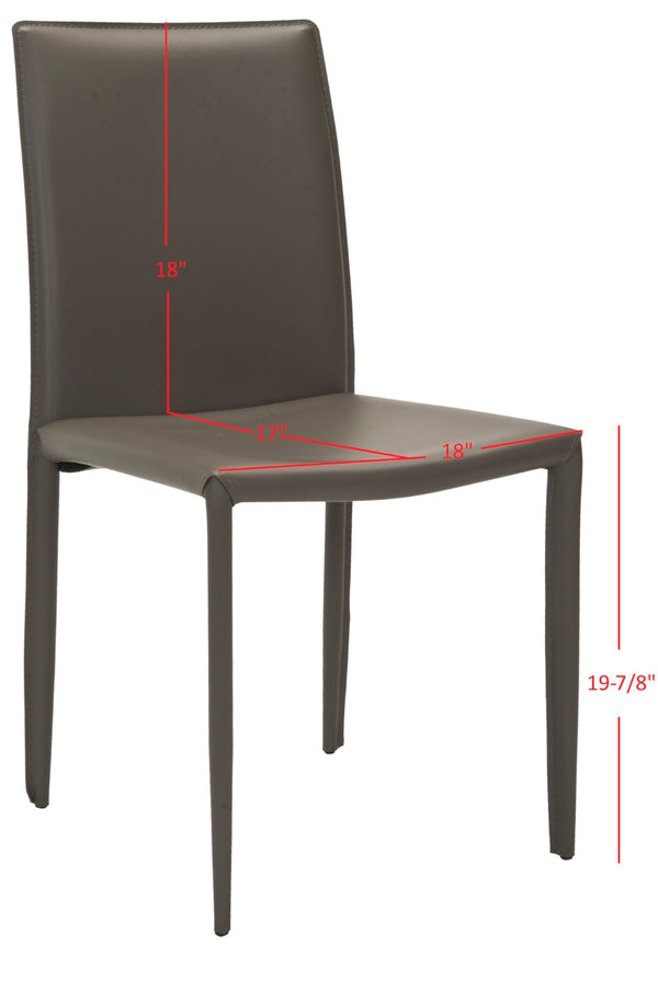 Safavieh KARNA KD Side Chairs - Stylish, Durable Metal Framed Seating with Soft Upholstery for Modern Spaces Grey FOX2009D-SET2