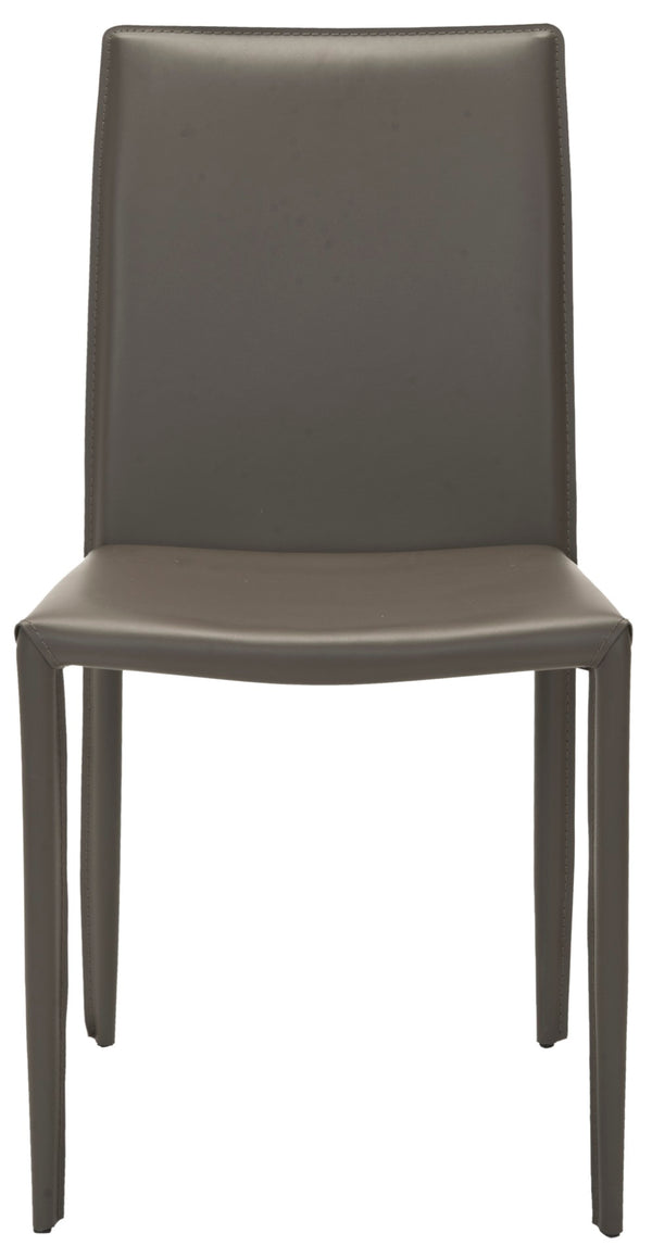 Safavieh KARNA KD Side Chairs - Stylish, Durable Metal Framed Seating with Soft Upholstery for Modern Spaces Grey FOX2009D-SET2
