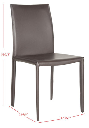 Safavieh KARNA KD Side Chairs - Stylish, Durable Metal Framed Seating with Soft Upholstery for Modern Spaces Brown FOX2009H-SET2