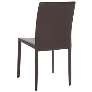Safavieh KARNA KD Side Chairs - Stylish, Durable Metal Framed Seating with Soft Upholstery for Modern Spaces Brown FOX2009H-SET2