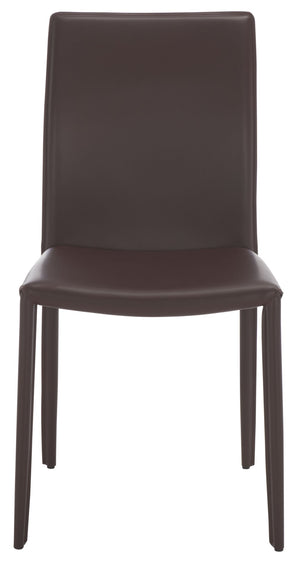 Safavieh KARNA KD Side Chairs - Stylish, Durable Metal Framed Seating with Soft Upholstery for Modern Spaces Brown FOX2009H-SET2