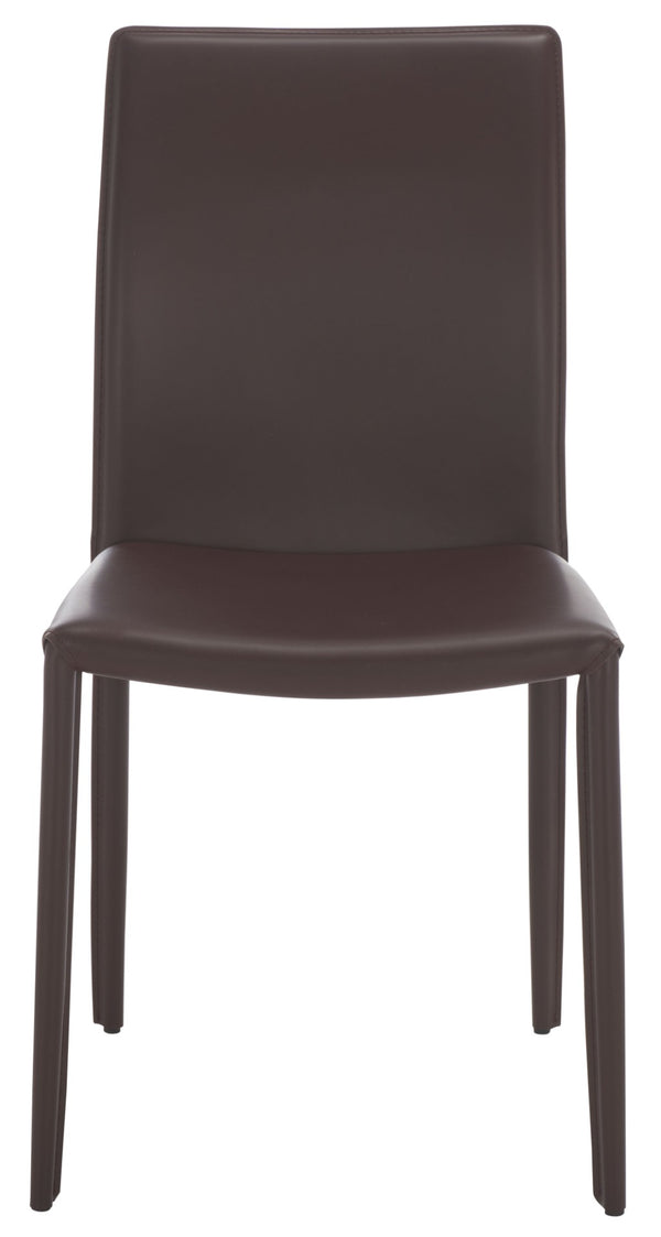 Safavieh KARNA KD Side Chairs - Stylish, Durable Metal Framed Seating with Soft Upholstery for Modern Spaces Brown FOX2009H-SET2