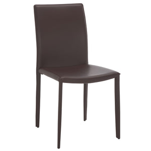 Safavieh KARNA KD Side Chairs - Stylish, Durable Metal Framed Seating with Soft Upholstery for Modern Spaces Brown FOX2009H-SET2