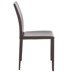 Safavieh KARNA KD Side Chairs - Stylish, Durable Metal Framed Seating with Soft Upholstery for Modern Spaces Brown FOX2009H-SET2