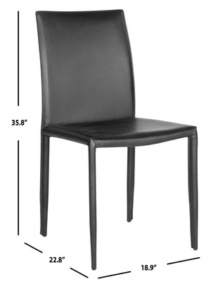 Safavieh KARNA KD Side Chairs - Stylish, Durable Metal Framed Seating with Soft Upholstery for Modern Spaces Black FOX2009K-SET2