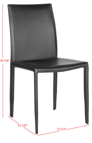 Safavieh KARNA KD Side Chairs - Stylish, Durable Metal Framed Seating with Soft Upholstery for Modern Spaces Black FOX2009K-SET2