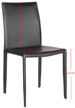 Safavieh KARNA KD Side Chairs - Stylish, Durable Metal Framed Seating with Soft Upholstery for Modern Spaces Black FOX2009K-SET2