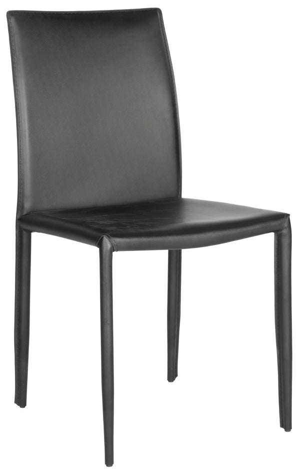 Safavieh KARNA KD Side Chairs - Stylish, Durable Metal Framed Seating with Soft Upholstery for Modern Spaces Black FOX2009K-SET2
