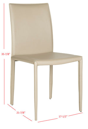 Safavieh KARNA KD Side Chairs - Stylish, Durable Metal Framed Seating with Soft Upholstery for Modern Spaces Light Grey FOX2009M-SET2