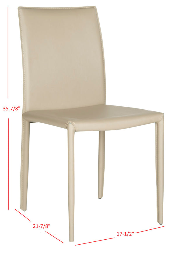 Safavieh KARNA KD Side Chairs - Stylish, Durable Metal Framed Seating with Soft Upholstery for Modern Spaces Light Grey FOX2009M-SET2