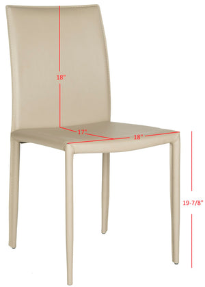 Safavieh KARNA KD Side Chairs - Stylish, Durable Metal Framed Seating with Soft Upholstery for Modern Spaces Light Grey FOX2009M-SET2