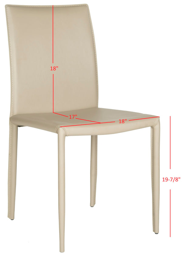 Safavieh KARNA KD Side Chairs - Stylish, Durable Metal Framed Seating with Soft Upholstery for Modern Spaces Light Grey FOX2009M-SET2