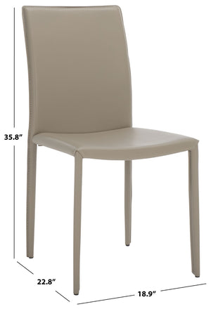 Safavieh KARNA KD Side Chairs - Stylish, Durable Metal Framed Seating with Soft Upholstery for Modern Spaces Light Grey FOX2009M-SET2
