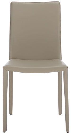 Safavieh KARNA KD Side Chairs - Stylish, Durable Metal Framed Seating with Soft Upholstery for Modern Spaces Light Grey FOX2009M-SET2