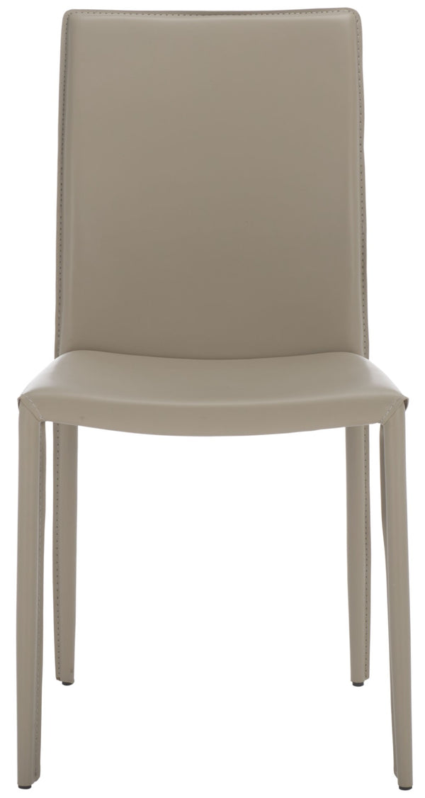 Safavieh KARNA KD Side Chairs - Stylish, Durable Metal Framed Seating with Soft Upholstery for Modern Spaces Light Grey FOX2009M-SET2