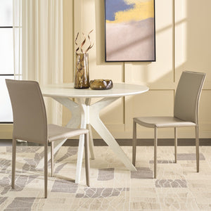 Safavieh KARNA KD Side Chairs - Stylish, Durable Metal Framed Seating with Soft Upholstery for Modern Spaces Light Grey FOX2009M-SET2