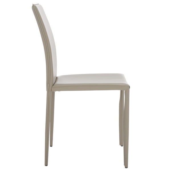 Safavieh KARNA KD Side Chairs - Stylish, Durable Metal Framed Seating with Soft Upholstery for Modern Spaces Light Grey FOX2009M-SET2