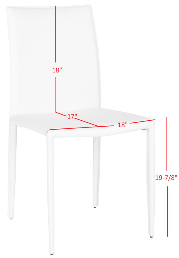 Safavieh KARNA KD Side Chairs - Stylish, Durable Metal Framed Seating with Soft Upholstery for Modern Spaces White / Crocodile FOX2009P-SET2
