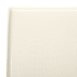 Safavieh KARNA KD Side Chairs - Stylish, Durable Metal Framed Seating with Soft Upholstery for Modern Spaces White / Crocodile FOX2009P-SET2