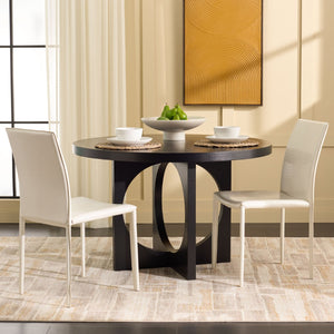 Safavieh KARNA KD Side Chairs - Stylish, Durable Metal Framed Seating with Soft Upholstery for Modern Spaces White / Crocodile FOX2009P-SET2