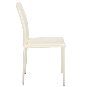 Safavieh KARNA KD Side Chairs - Stylish, Durable Metal Framed Seating with Soft Upholstery for Modern Spaces White / Crocodile FOX2009P-SET2