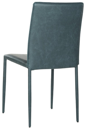 Safavieh KARNA KD Side Chairs - Contemporary Glossy Design for Modern Dining and Office Spaces, Easy Clean Antique Teal FOX2009R-SET2