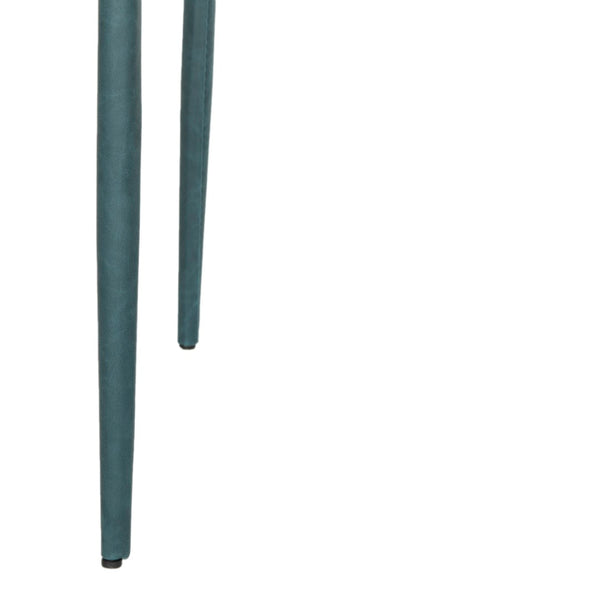 Safavieh KARNA KD Side Chairs - Contemporary Glossy Design for Modern Dining and Office Spaces, Easy Clean Antique Teal FOX2009R-SET2