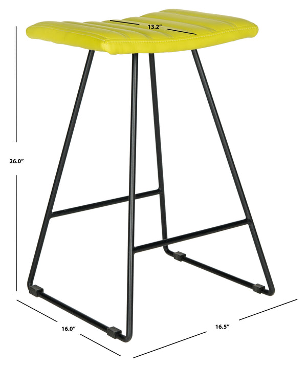 Safavieh Akito Counter Stool In Stylish Green - Modern Barstool For Chic Home & Kitchen Décor Upgrade Green Metal,Pu Fox2011e