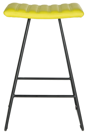 Safavieh Akito Counter Stool In Stylish Green - Modern Barstool For Chic Home & Kitchen Décor Upgrade Green Metal,Pu Fox2011e